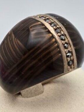 Lia Sophia Kiam Family Brown Gold Crystal Ring Size 5